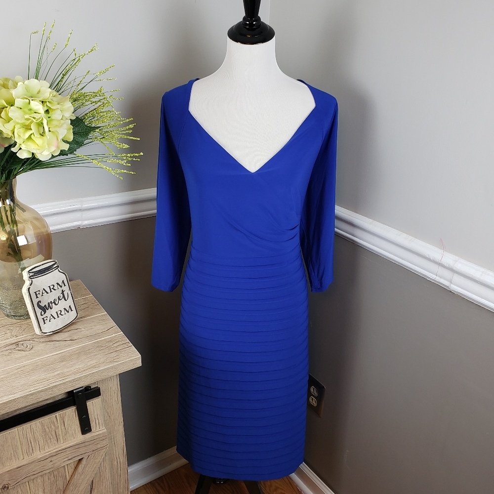 Adrianna Papell Shutter Pleat Sheath dress…